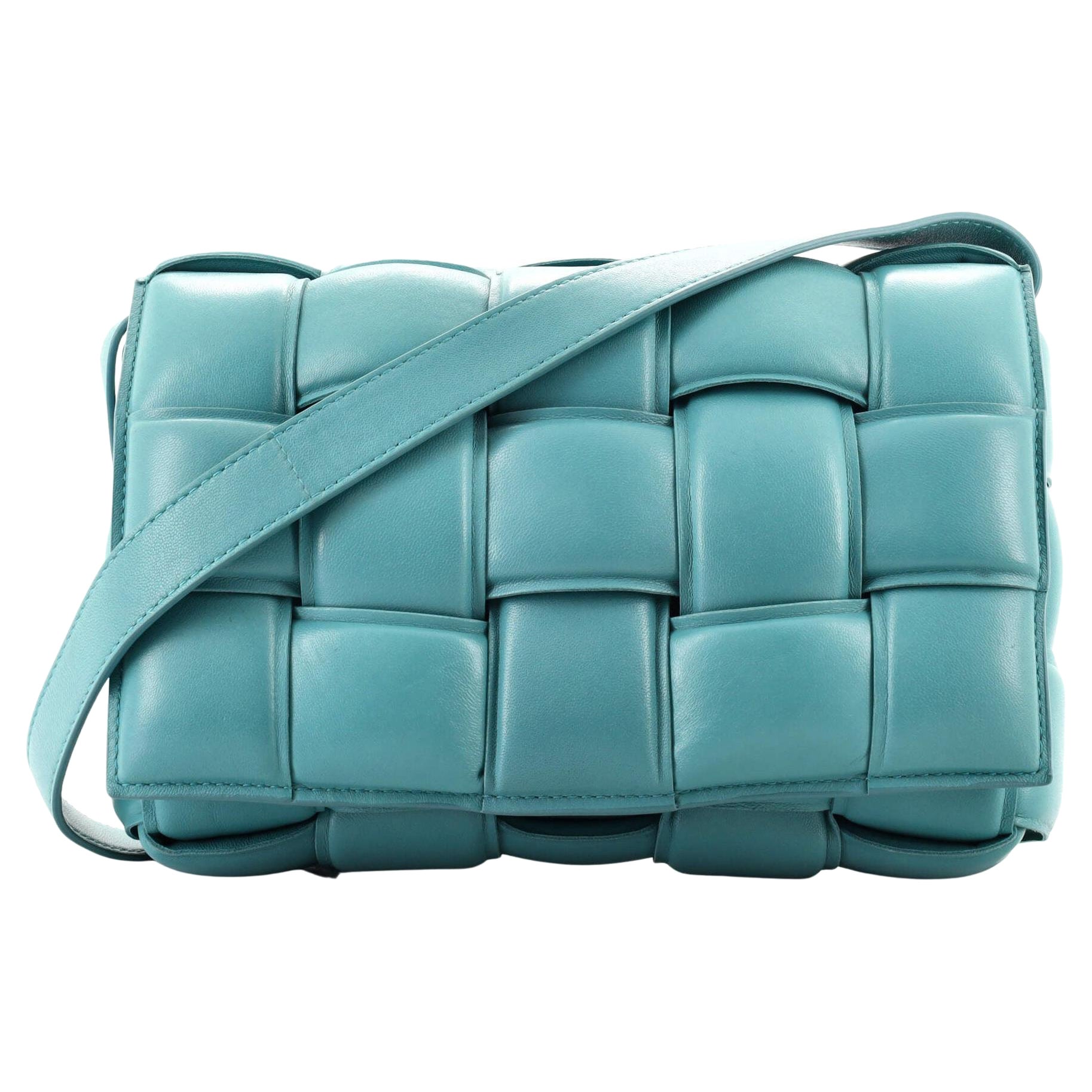 Bottega Blue Intrecciato Nappa Leather Crossbody Bag at 1stDibs