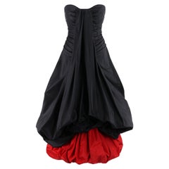 ALEXANDER McQUEEN A/W 2007 "Witches" Black Red Silk Taffeta Bubble Evening Gown