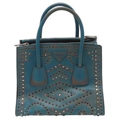 Prada Vitello Vintage Embellished Tote Fall 2014