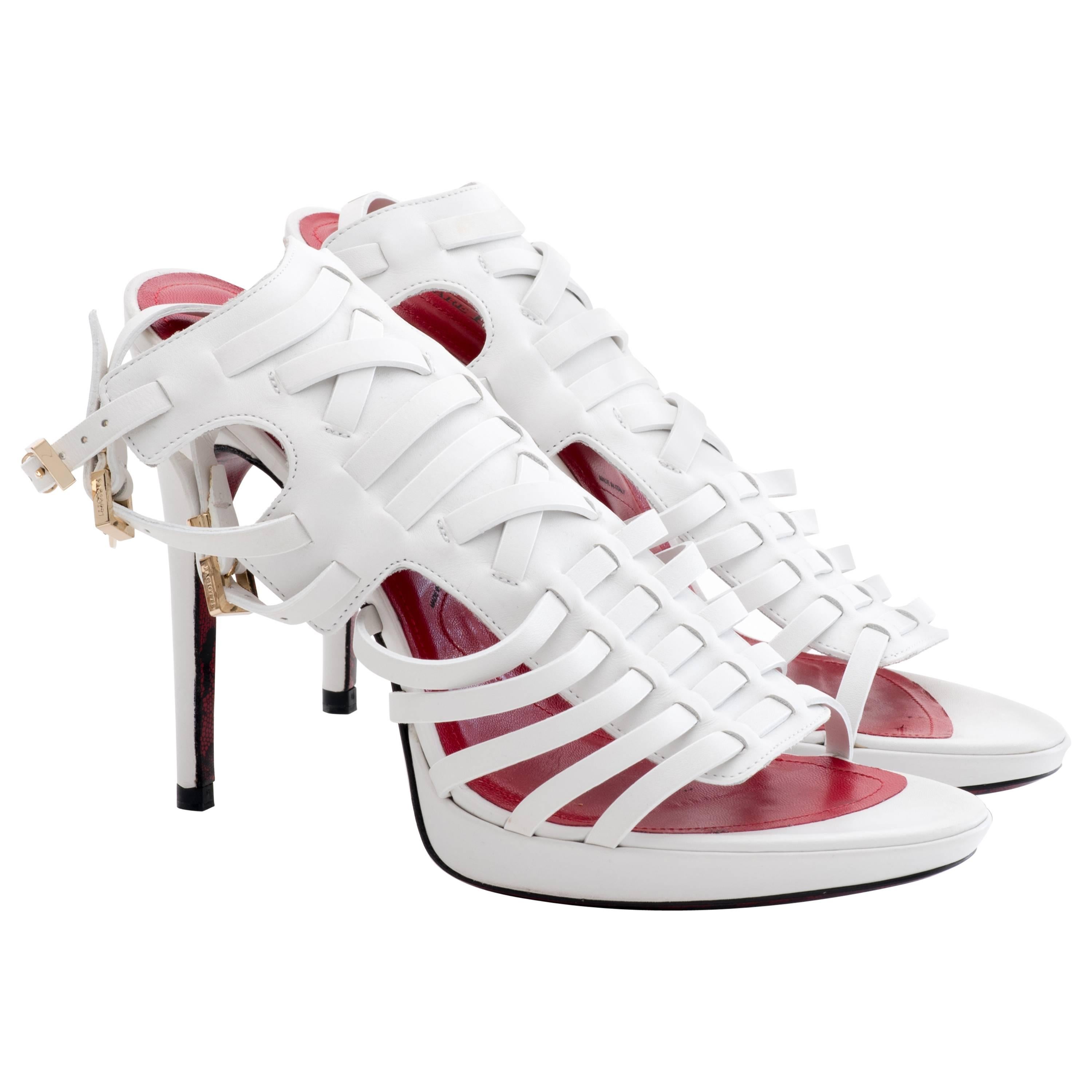 Cesare Paciotti White Sandals For Sale