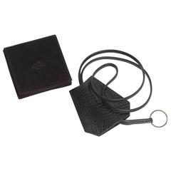 Hermès Black Alligator Clochette in Original Box