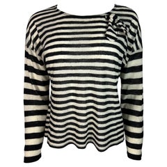 Sonya Rykiel Black & White Striped Top, Size XL