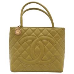 2003-2004 Chanel Lime Green Medallion Tote
