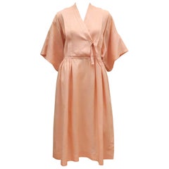 Kenzo Leinen-Kleid im Kimono-Stil, 1980er Jahre