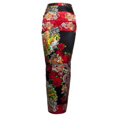 Dolce & Gabbana - Gonna a ruota in seta rossa e nera - fw 1998