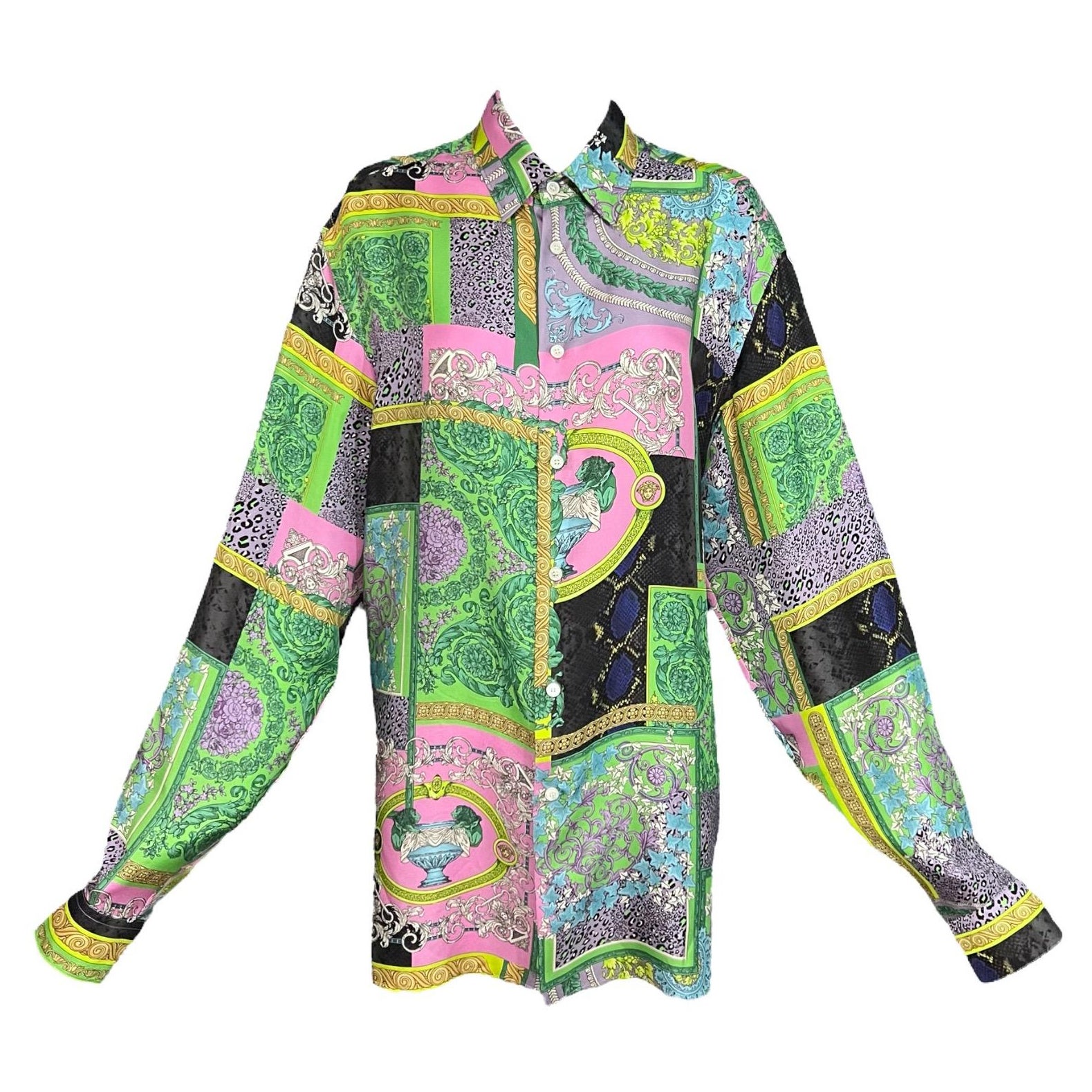 Valentino Silk Crepe Print Blouse andScarf For Sale at 1stDibs
