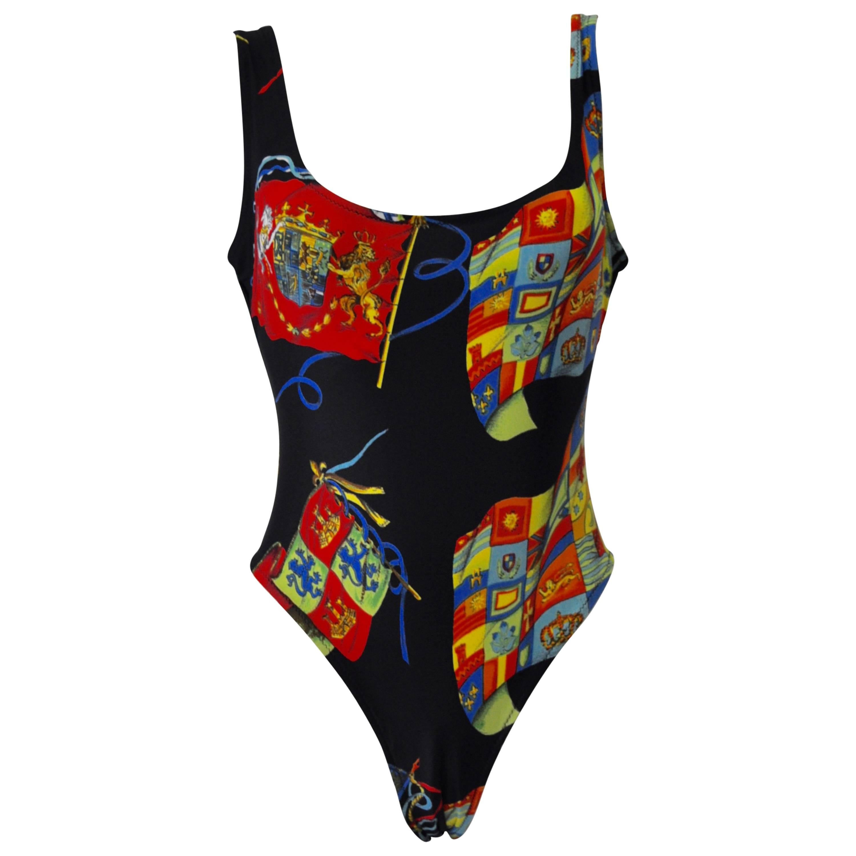 Gianni Versace Istante Coat of Arms Swimsuit For Sale