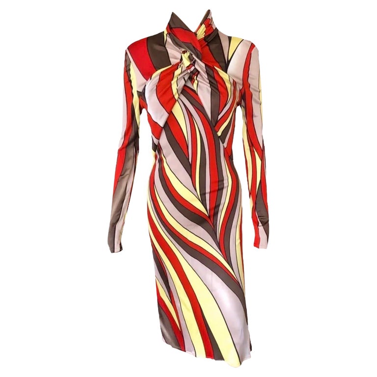 Gianni Versace F/W 2000 Runway Editorial Unworn Midi Dress  For Sale