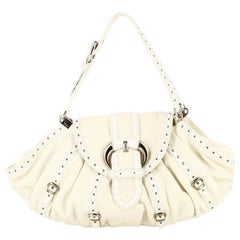 Dior White Savane Handbag in Leather