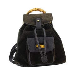 Gucci Black Bamboo  Iconic Backpack