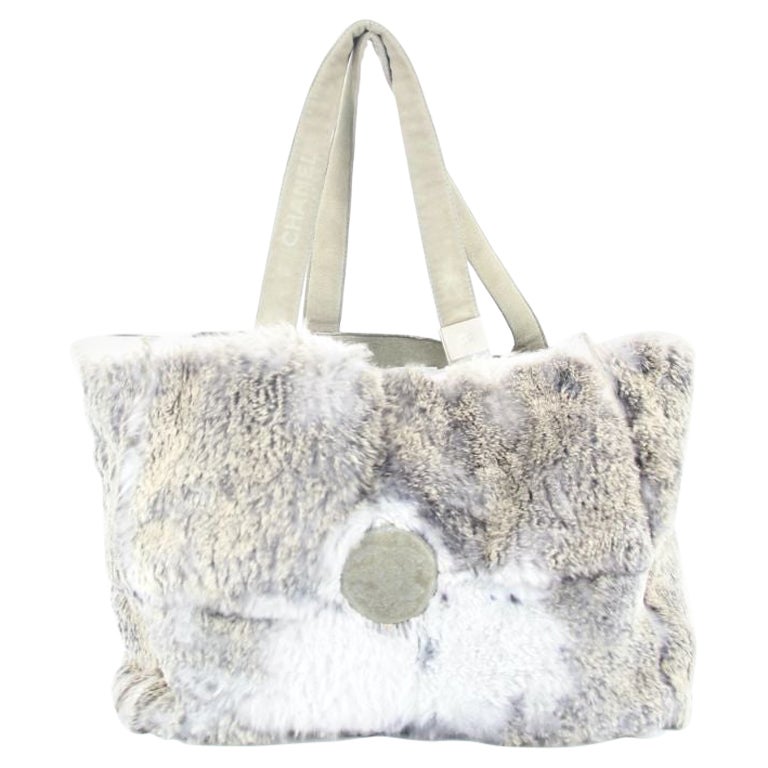 Chanel Grey Fur Tote Handbag