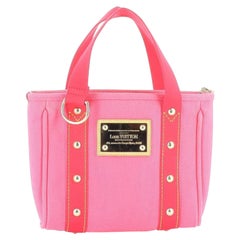 Louis Vuitton 2006 Pink Antigua Canvas Tote Bag