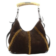 Yves Saint Laurent Mombasa Bag in Suede and Animal Hair
