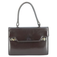 Delvaux Vintage Handbag in Brown and Lambskin Leather Lining