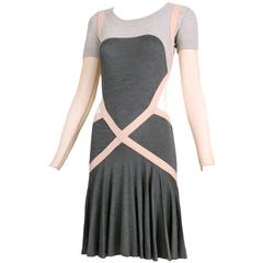 2003 Alexander McQueen Jersey Criss Cross Dress w/Low Back