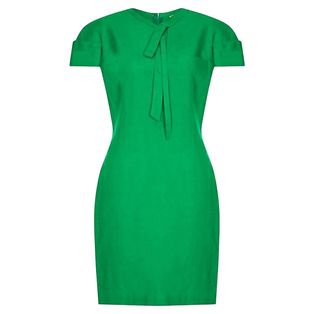 Gianni Versace 1980s Emerald Green Linen Dress