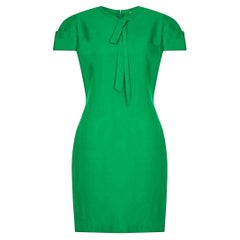 Vintage Gianni Versace 1980s Emerald Green Linen Dress
