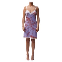 1960S Lilac Poly/Nylon Tricot Jersey Tie-Dyed Slip Dress