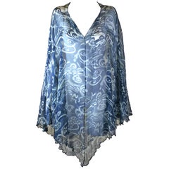 Salvatore Ferragamo - Poncho en mousseline de soie