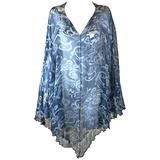 Salvatore Ferragamo - Poncho en mousseline de soie