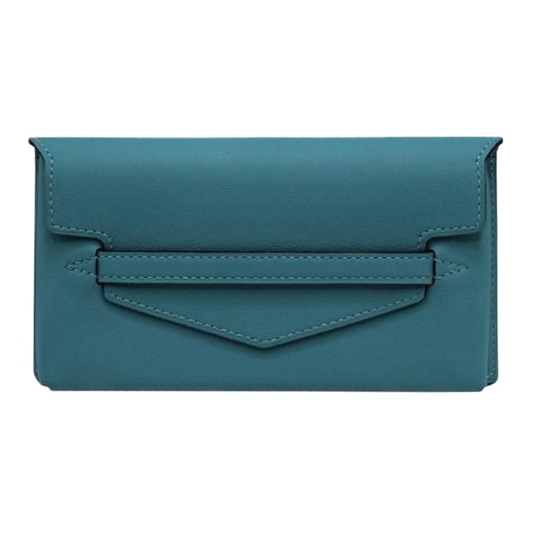Hermes Small "Smart" Blue Pouch in Leather