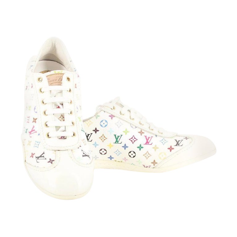 Louis Vuitton White Multicolor Monogram Sneakers at 1stDibs