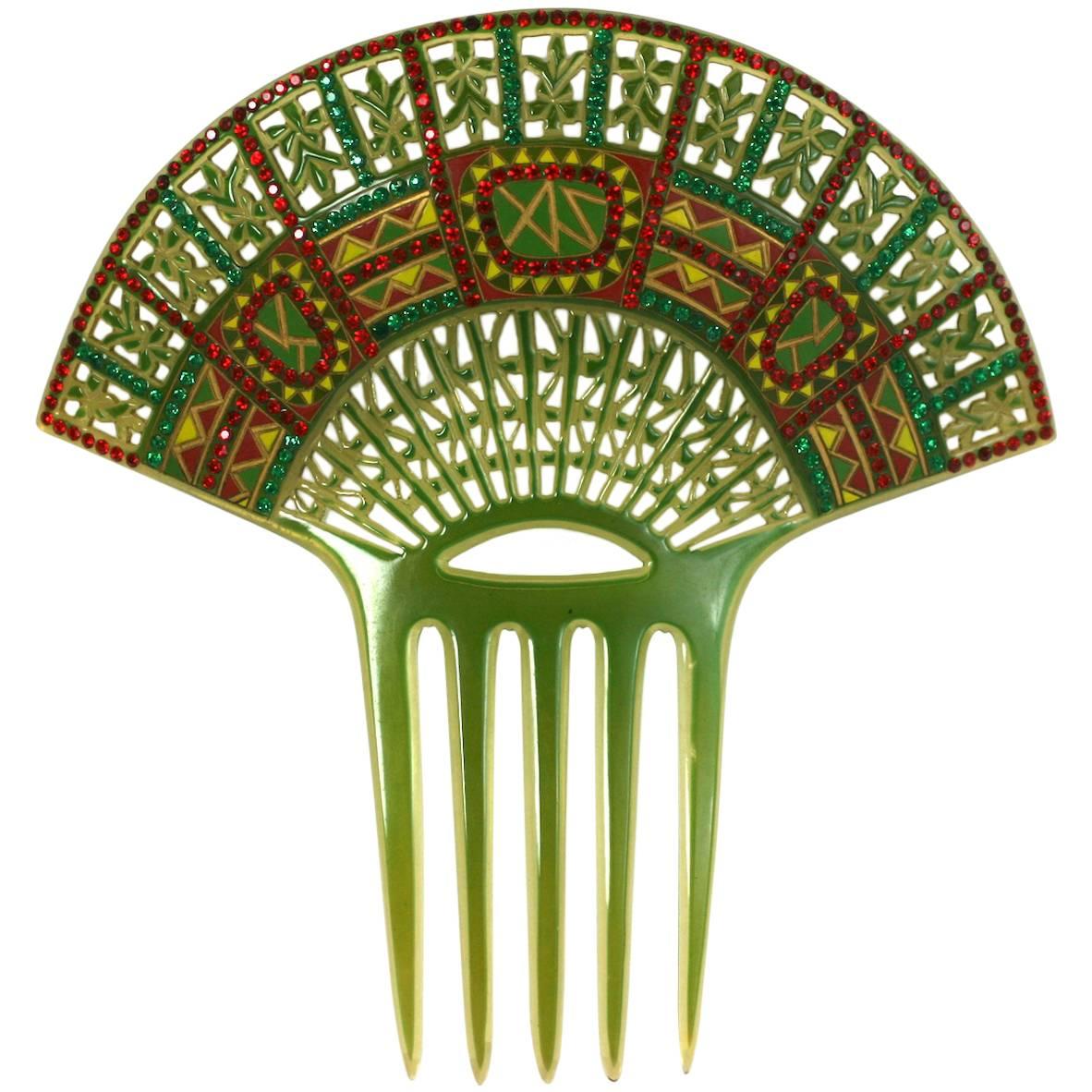 Art Deco Eygptian Revival Comb For Sale