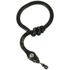 Antique Unusual Victorian Black Snake Bracelet