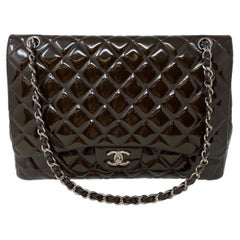 Chanel Jumbo Patent Leather Brown Bag 