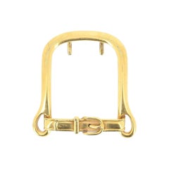 Hermes Belt Buckle in Gold Tone Metal