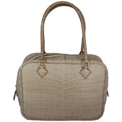 Hermes Beige Crocodile 20cm Plume Handbag - GHW - 2003 9