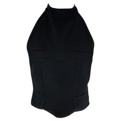 Vintage JEAN PAUL GAULTIER Size 38 Black Open back Vest