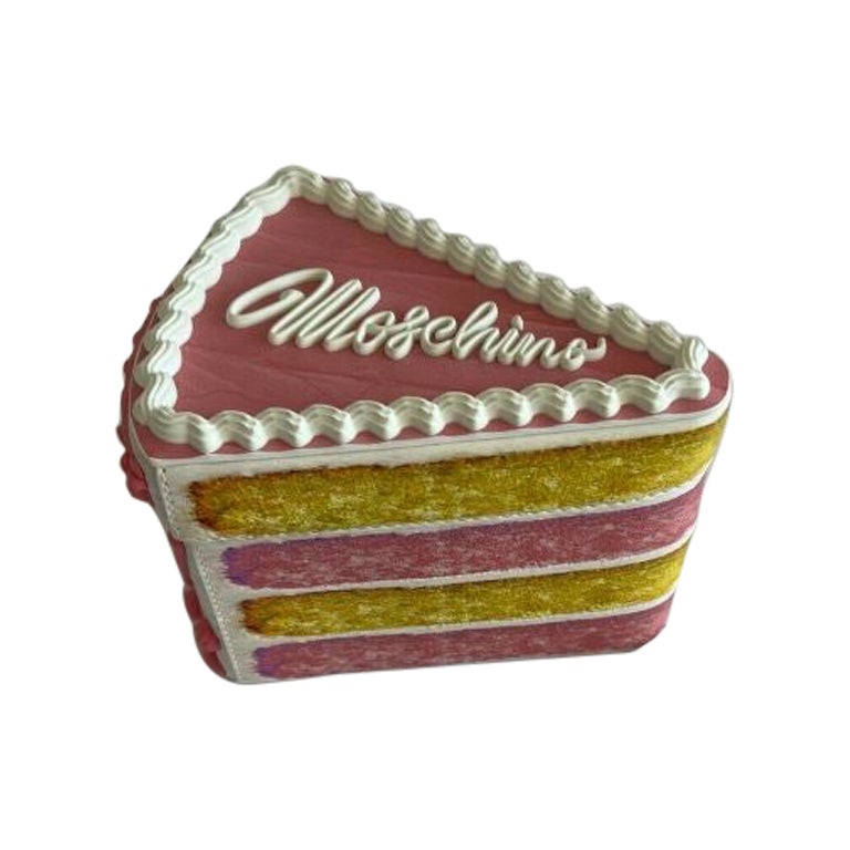 AW20 Moschino Couture Jeremy Scott Cake Slice Clutch Logo Marie Antoinette