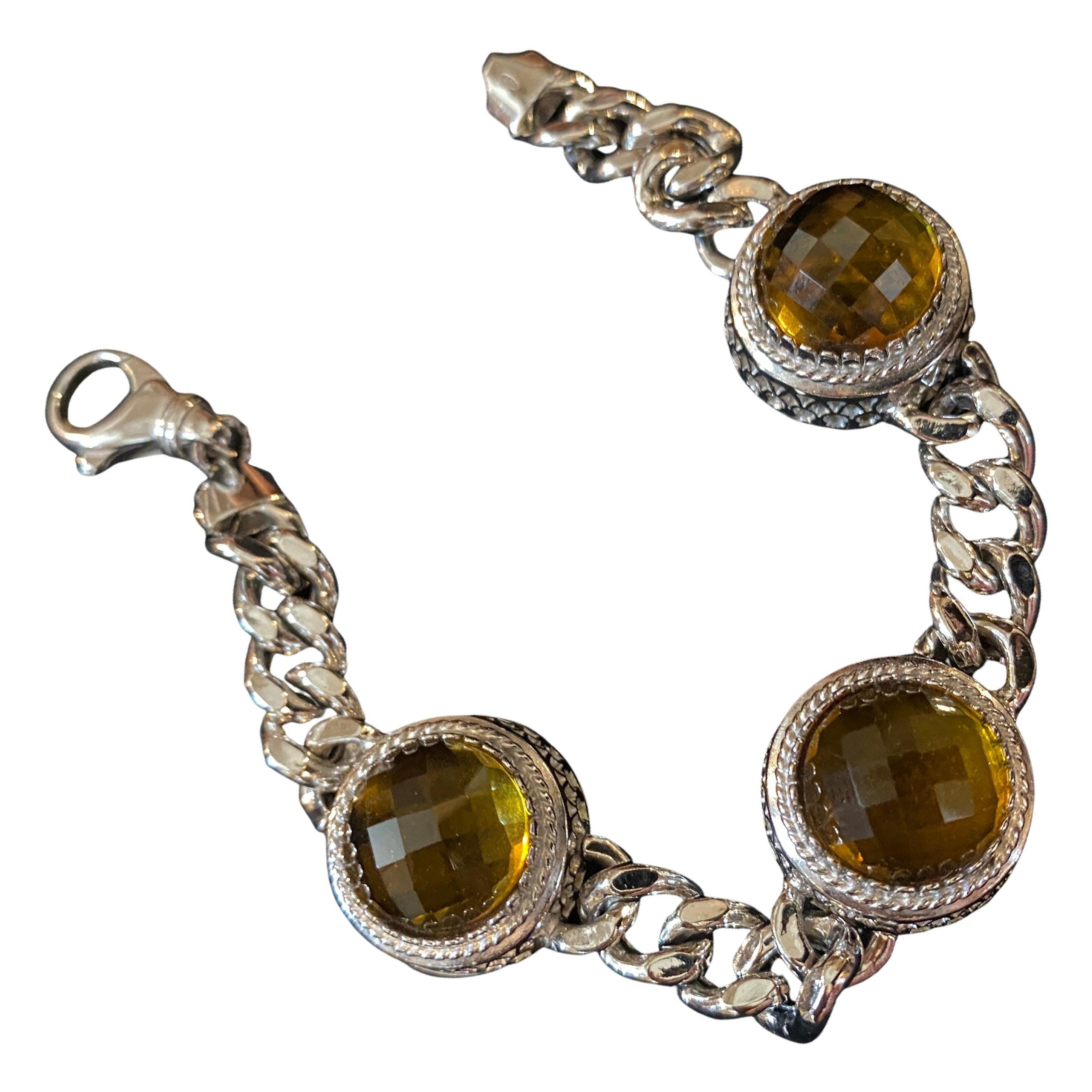 Pulsera italiana con cadena Chanel vintage de plata de ley de los años 90 por Anomis Retro en venta