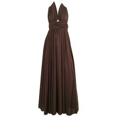 Frank Usher Brown Halter Gown Size 4. 6
