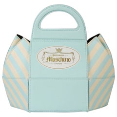 AW20 Moschino Couture Jeremy Scott Cake Box Leather Blue Bag Marie Antoinette
