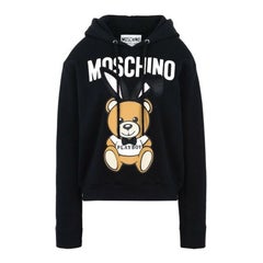 SS18 Moschino Couture x Jeremy Scott Teddy Bear Playboy Black Sweatshirt Hoodie