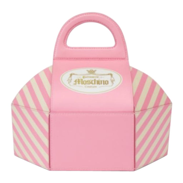 AW20 Moschino Couture Jeremy Scott Cake Box Ledertasche in Rosa M Marie Antoinette im Angebot