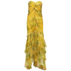 New Oscar De La Renta Silk Strapless Sweetheart Long Dress Gown size 8