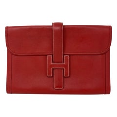 Hermes Red Jige Clutch Bag 