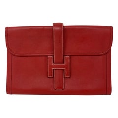 Hermes Rote Jige Clutch Tasche 