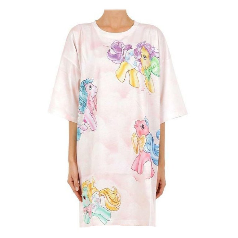 Robe T-shirt My Little Pony rose clair Moschino Couture SS18 de Jeremy Scott en vente