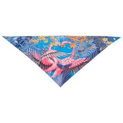 Hermès Flamingo Jersey Triangular Scarf 11
