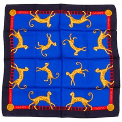 Lanvin - Écharpe en sergé de soie bleu chat