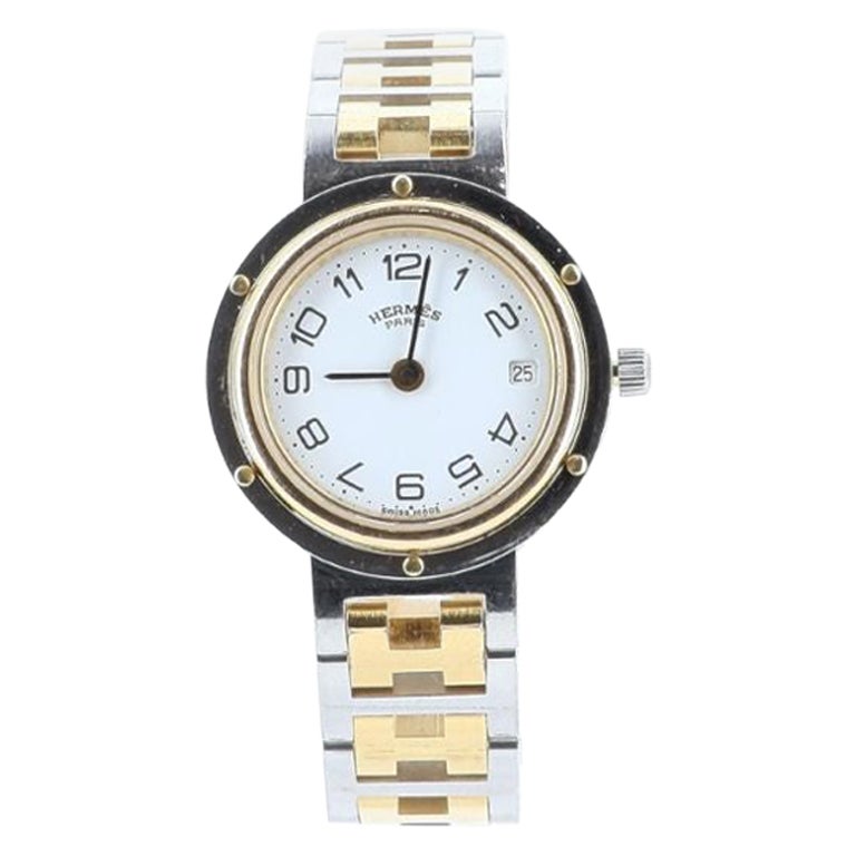 Hermès Clipper Watch in Silver and Gold Tone Stainless Steel