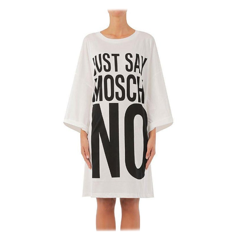 SS17 Moschino Couture x Jeremy Scott #justsaymoschi-no Jersey Tshirt Dress For Sale