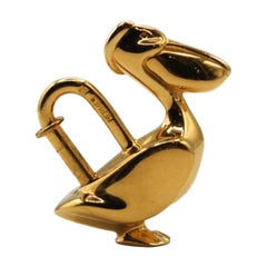 Hermes Gold Plated Pelican Bag Charm