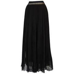 1970s Christian Dior Haute Couture Black Silk Chiffon Skirt 4