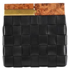 Bottega Veneta The Snap Clutch Maxi Intrecciato Leather with Wood and Met