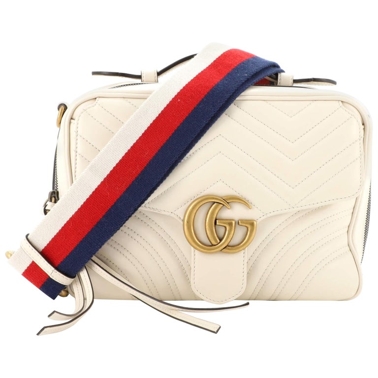 Gucci GG Marmont Zip Around Bag Leather Small 1stDibs | gucci crossbody camera bag, gucci camera bag, white gucci camera bag